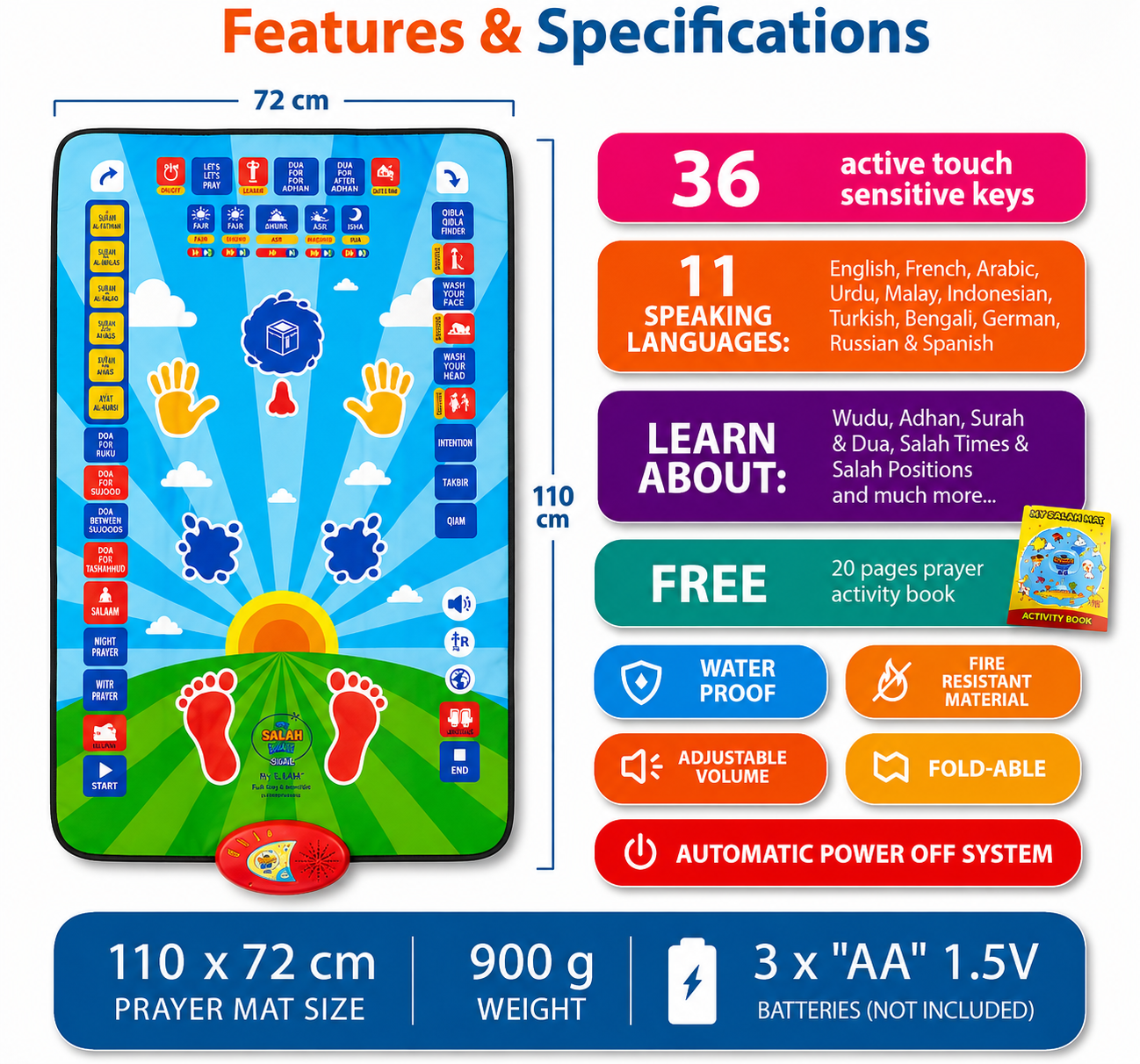 Educational Smart Prayer Mat for Kids